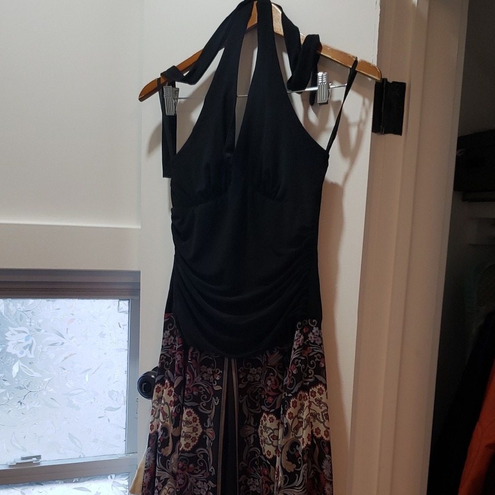 Black Sleeveless Halter Dress